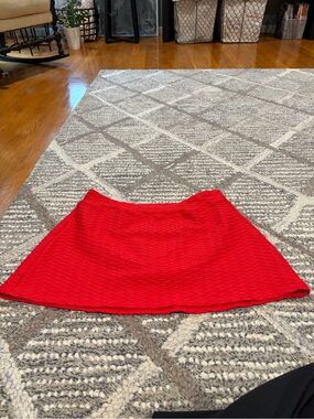 Lands End Red Textured A-Line Swim Skirt - Women